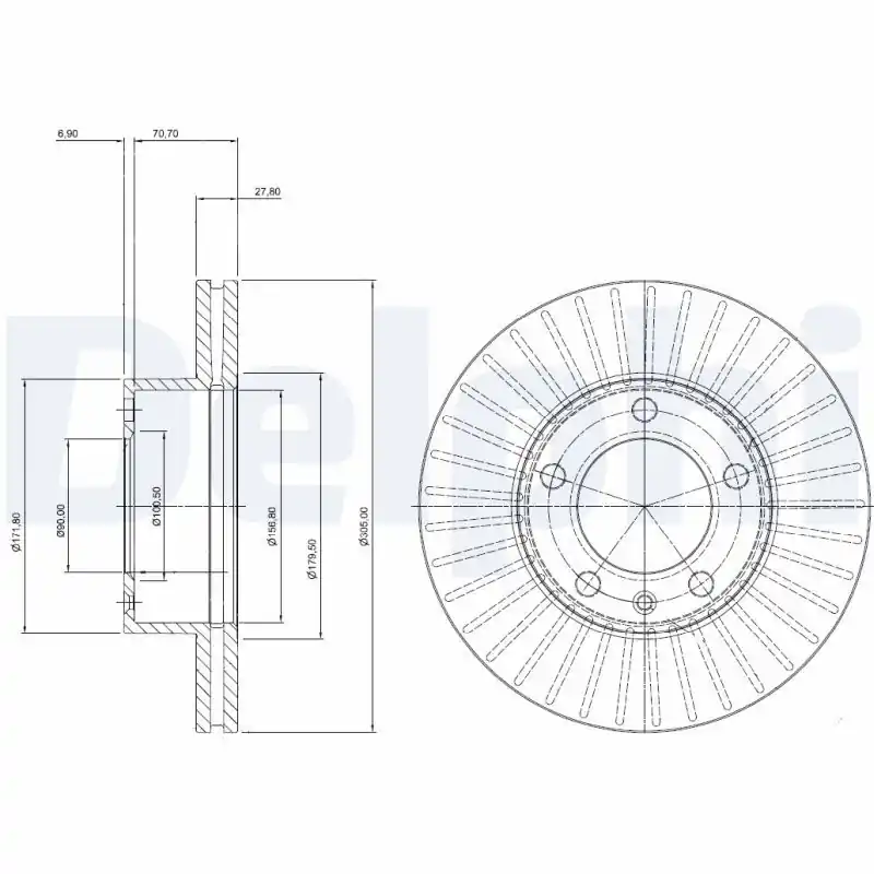 DELPHI Bremsscheibe (BG9692) KFZ-7054331 Preis Gesenkt