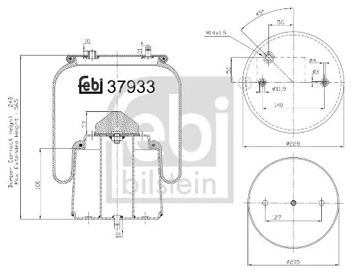 FEBI BILSTEIN Federbalg, Luftfederung (37933) KFZ-6915001 Sonderaktion